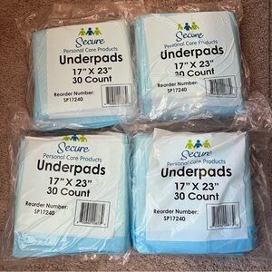 120 Pads- 4 Pack Disposable Underpads/ Pee Pads